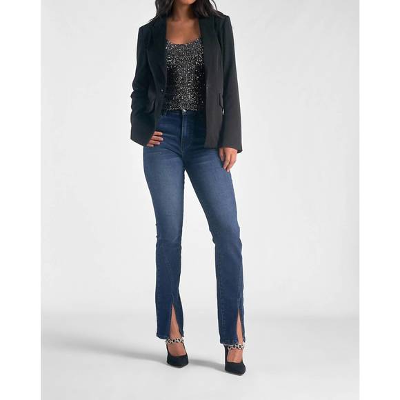NEW ELAN rhinestone rock blazer in black - Picture 1 of 2